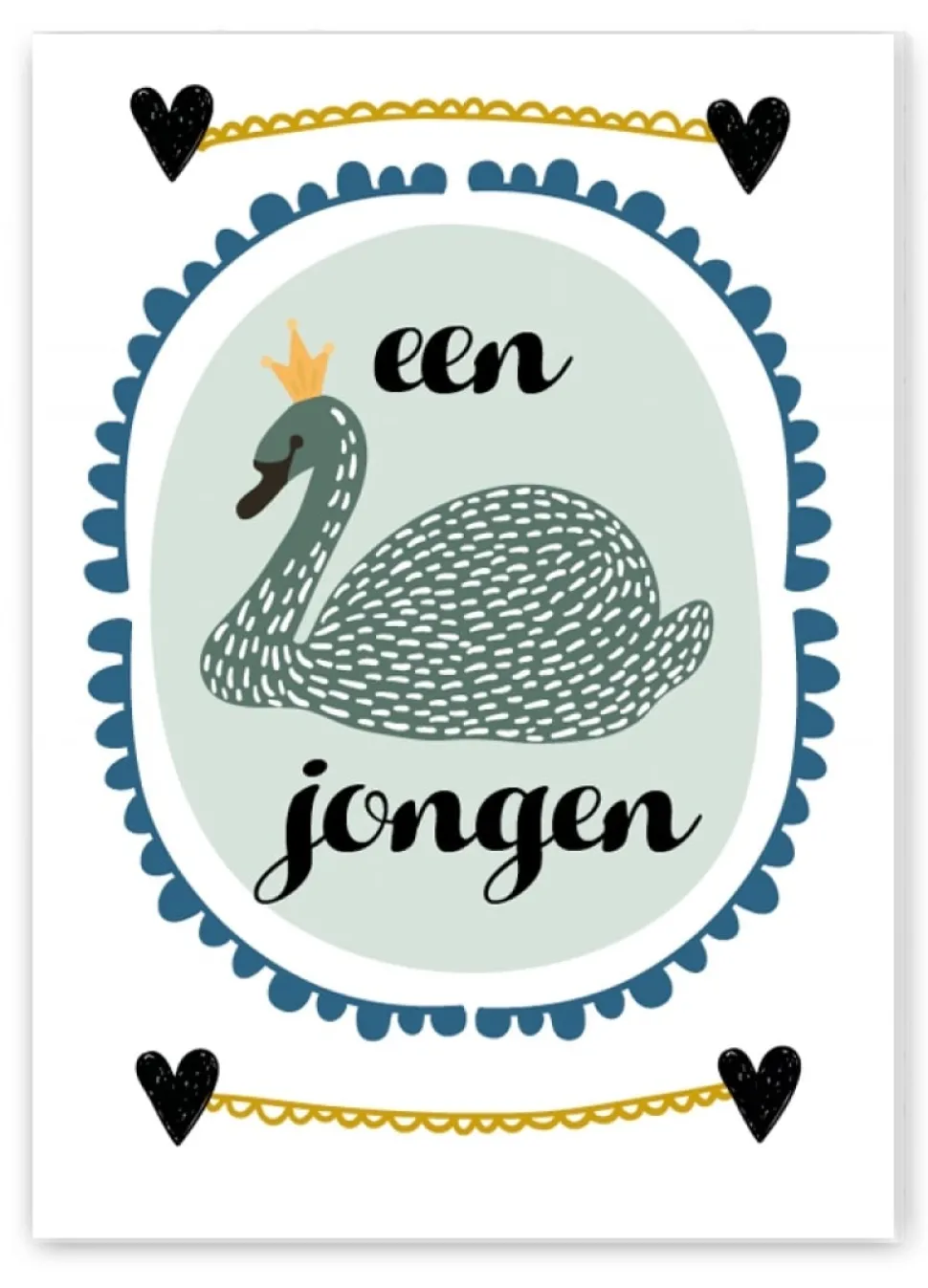 Wenskaart Een Jongen (zwaan)