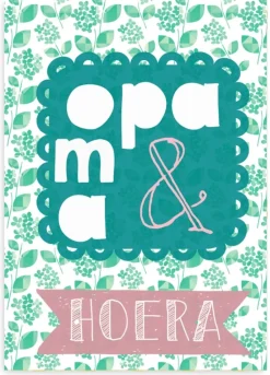 Wenskaart (Gefeliciteerd) Opa en Oma Hoera