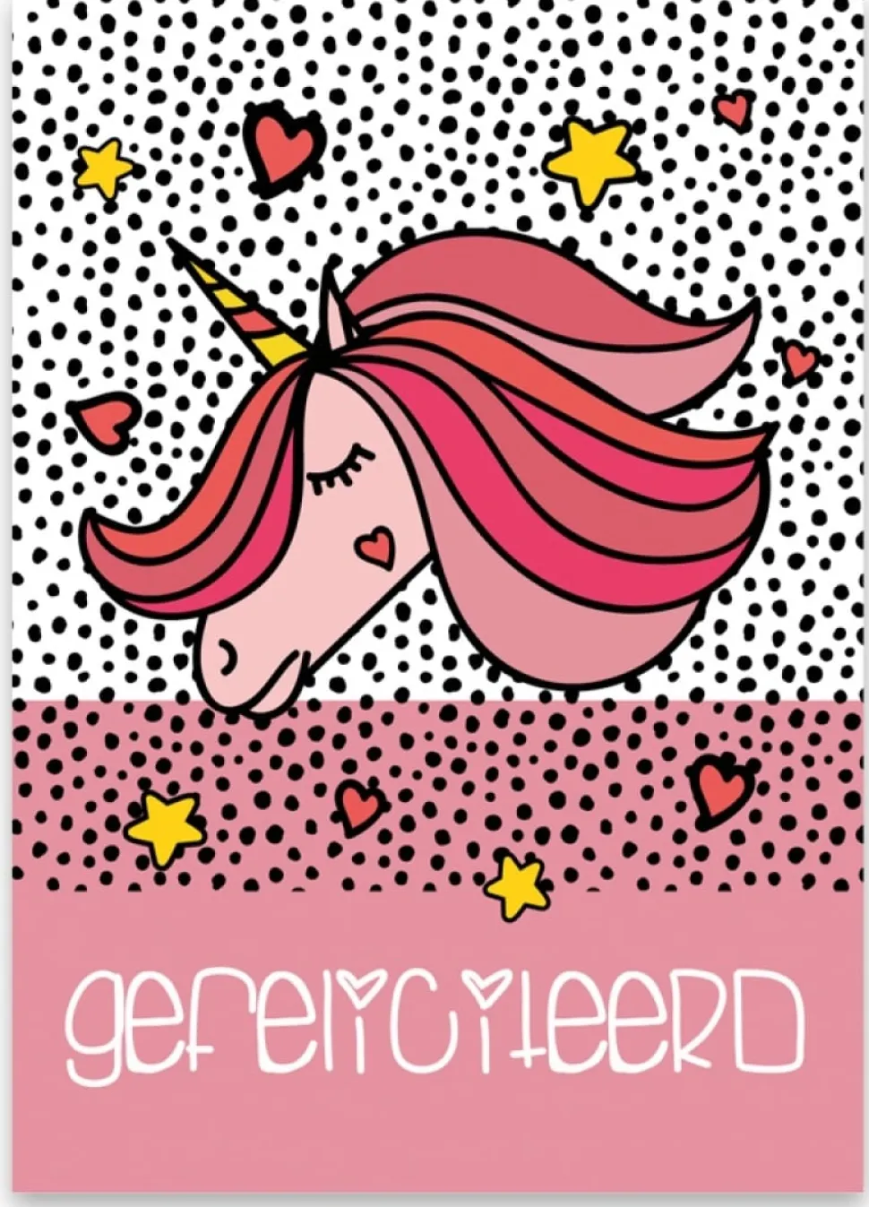 Wenskaart Gefeliciteerd (Unicorn)