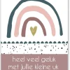 Wenskaart Heel veel geluk met jullie kleine uk (regenboog roze)