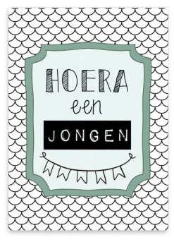 Wenskaart Hoera een Jongen