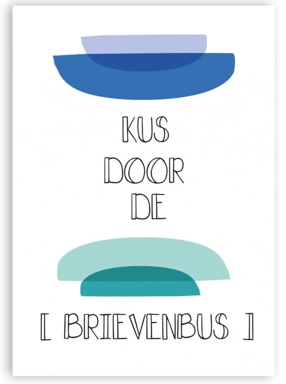 Wenskaart Kus door de brievenbus