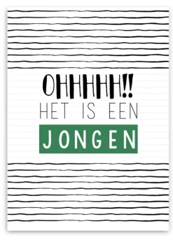Wenskaart Ohhhhh!! Het is een Jongen