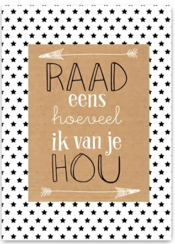 Wenskaart Raad eens hoeveel ik van je Hou
