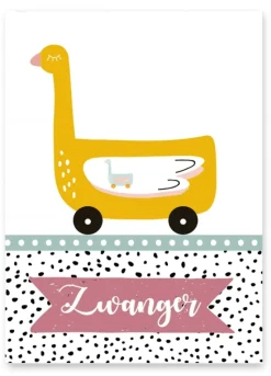 Wenskaart Zwanger (eend)