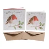 Wrendale Designs Kerstkaarten The Jolly Robin Set 8-delig